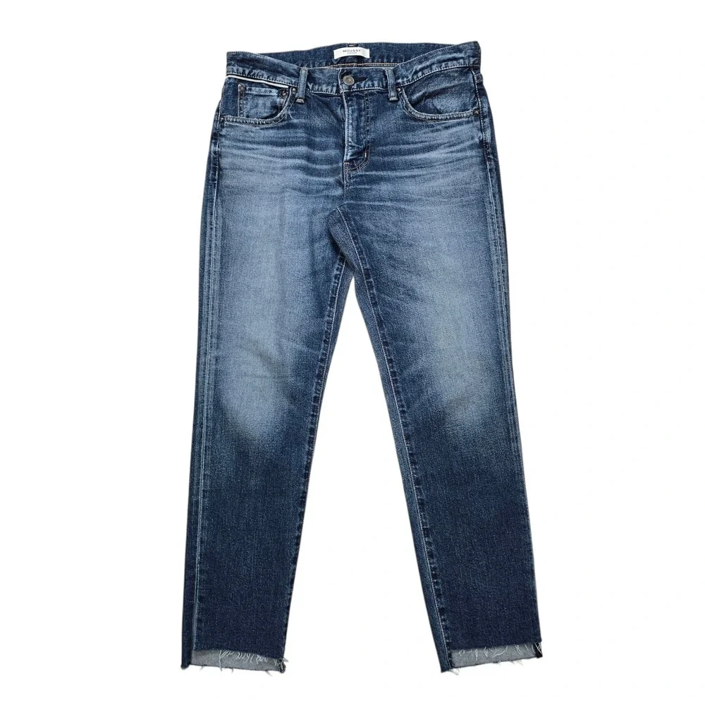 MOUSSY Vintage Denim Jeans Womens Size 28 Blue Distressed Raw Hem Straight‎